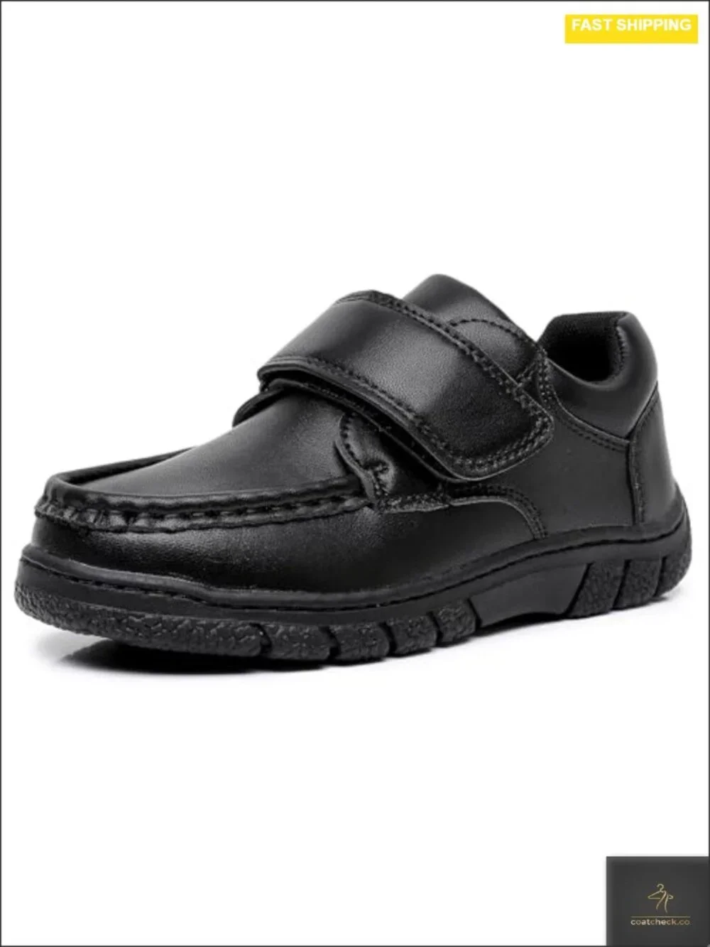 Boys School Uniform Oxford Dress Shoes with Hook-and-Loop Closure